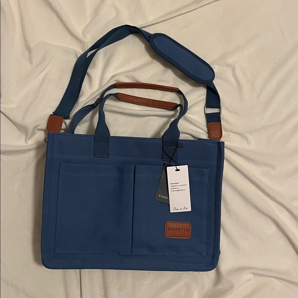 Blue and Brown Multifunctional Tote Bag